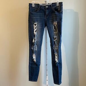 VIP Jeans Heavily Distressed Skinny Jeans